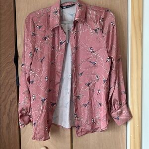 Zara Bird Patterned Blouse BNWT